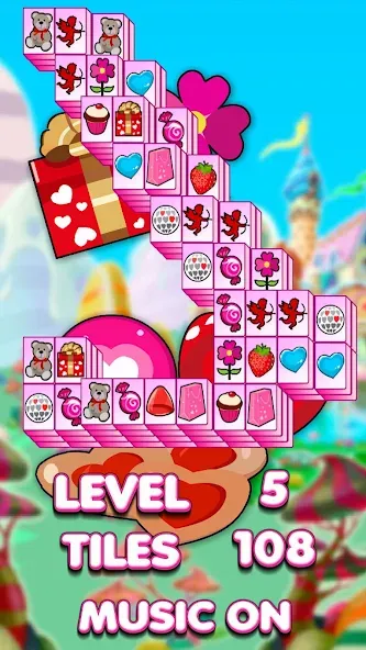 Скачать Lovely Mahjong на телефон — Безлимитные подсказки и отмена ходов — скриншот 1