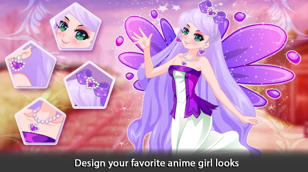 Скачать Dress Up Angel Anime Girl Game (Мод: Безлимитные монеты и все наряды) на Андроид — скриншот 2