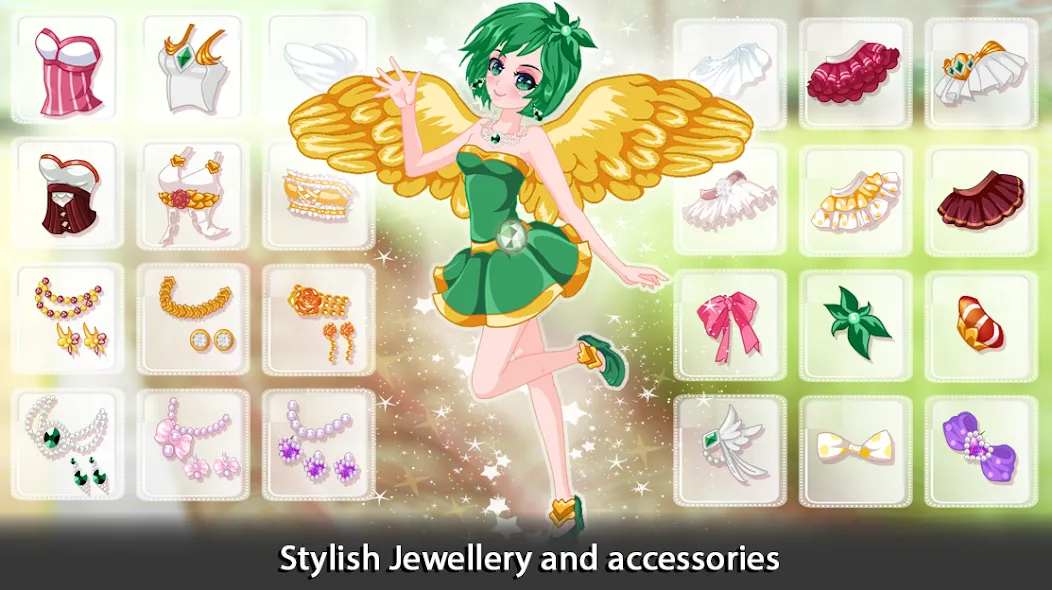 Скачать Dress Up Angel Anime Girl Game (Мод: Безлимитные монеты и все наряды) на Андроид — скриншот 3