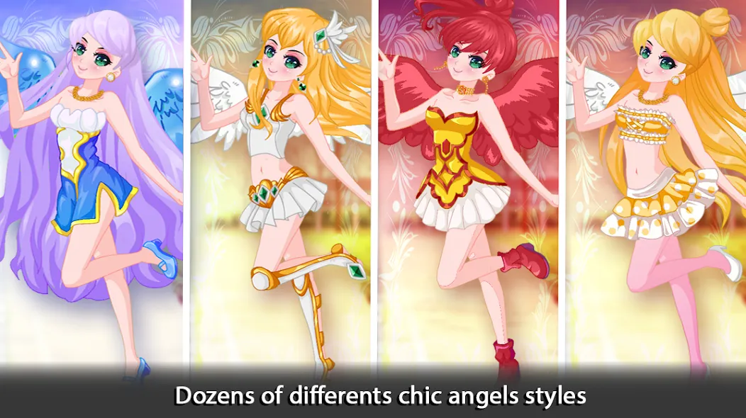 Скачать Dress Up Angel Anime Girl Game (Мод: Безлимитные монеты и все наряды) на Андроид — скриншот 4