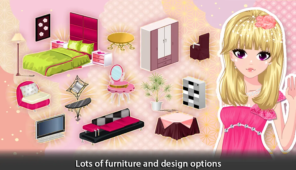 Girl Doll House - Room Design MOD — Безлимитные деньги и открыты все комнаты на Андроид — скриншот 3