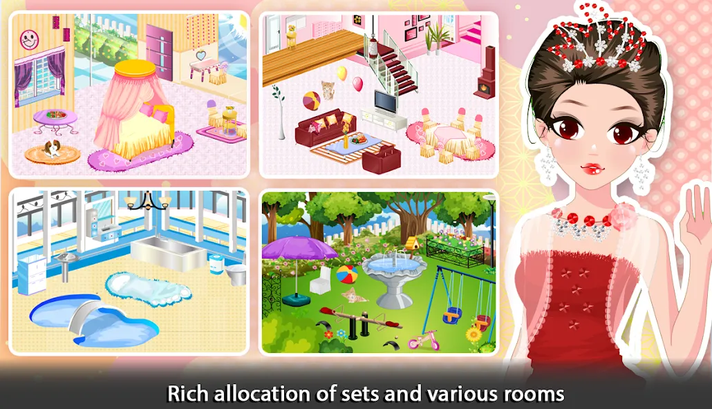 Girl Doll House - Room Design MOD — Безлимитные деньги и открыты все комнаты на Андроид — скриншот 4