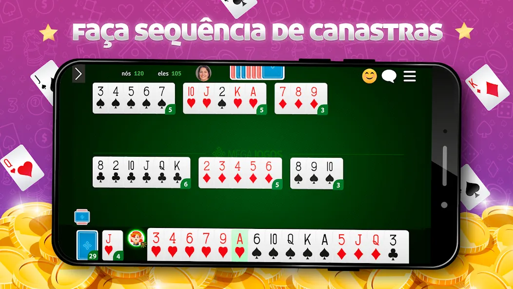 Скачать Buraco Online - Mano a Mano на Андроид — Без рекламы и много монет — скриншот 5 Скачать Buraco Online - Mano a Mano на Андроид — Без рекламы и много монет — скриншот 5