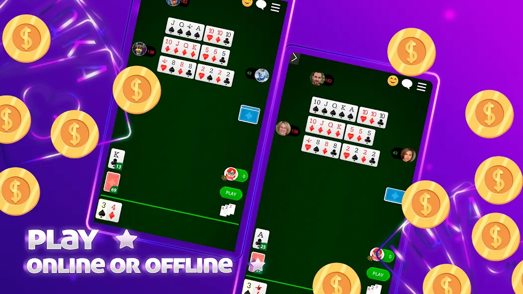 Скачать взлом Scala 40 Online - Card Game на Андроид — Онлайн игра без рекламы — скриншот 5
