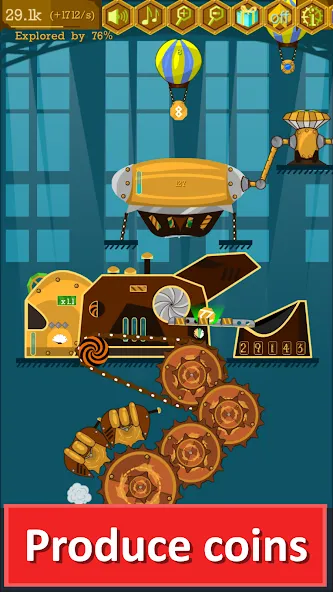 Steampunk Idle Gear Spinner — Взломанная версия (Безлимитные деньги и ускоренная прокачка) — скриншот 2