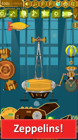 Steampunk Idle Gear Spinner — Взломанная версия (Безлимитные деньги и ускоренная прокачка) — скриншот 4