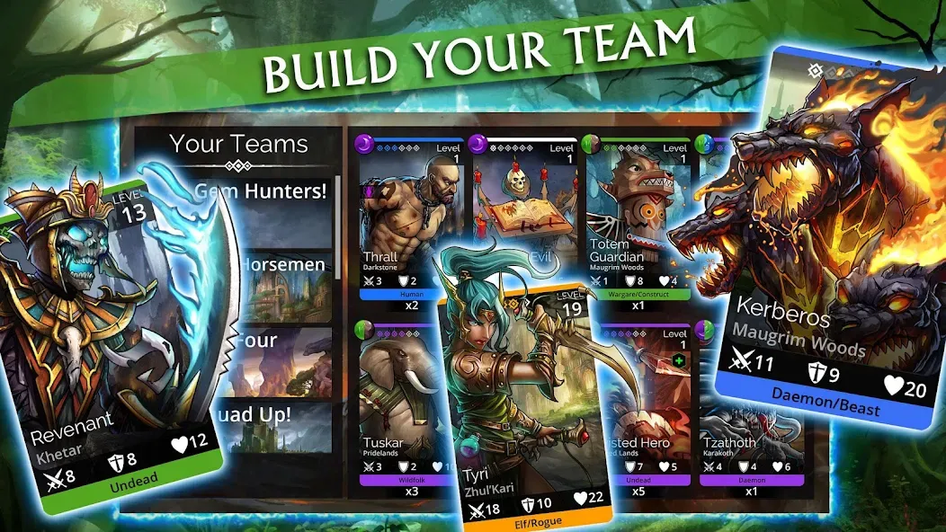Gems of War - Match 3 RPG MOD APK на Android — Безлимитные ходы и открыты все герои — скриншот 2