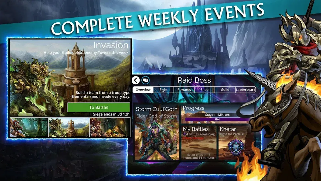 Gems of War - Match 3 RPG MOD APK на Android — Безлимитные ходы и открыты все герои — скриншот 4