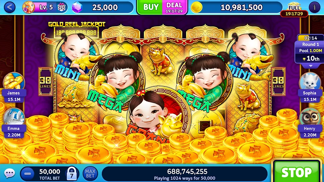 Jackpot Madness Slots Casino — Мод: Безлимитные монеты и джекпоты — скриншот 3