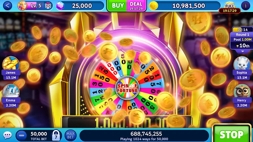 Jackpot Madness Slots Casino — Мод: Безлимитные монеты и джекпоты — скриншот 4