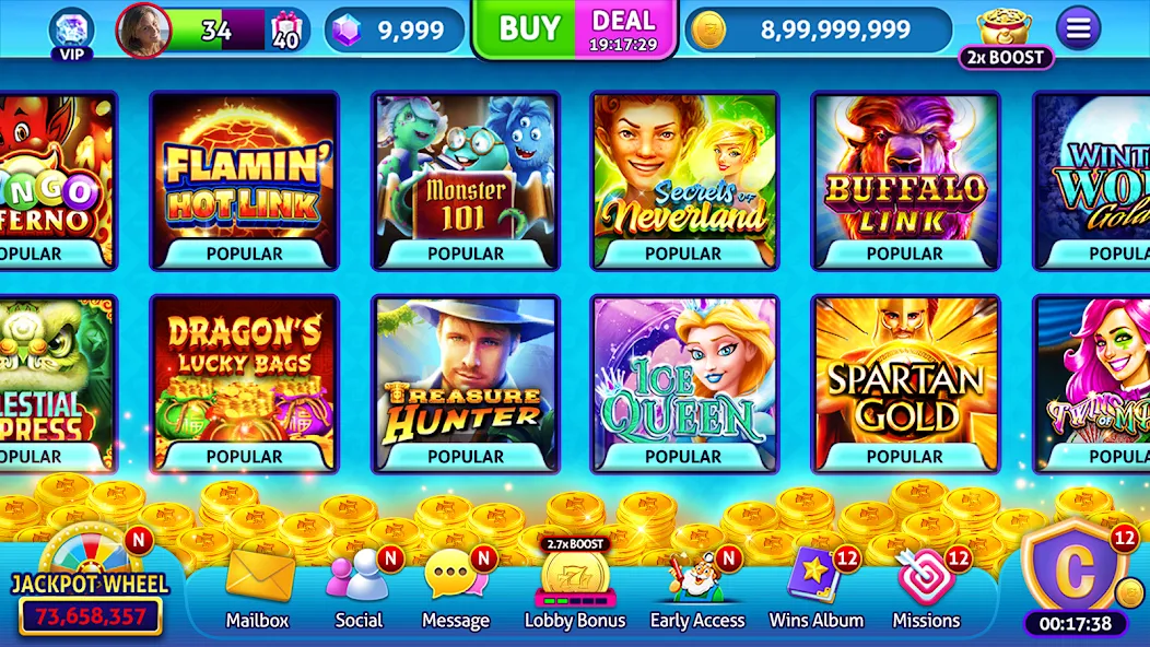 Jackpot Madness Slots Casino — Мод: Безлимитные монеты и джекпоты — скриншот 5