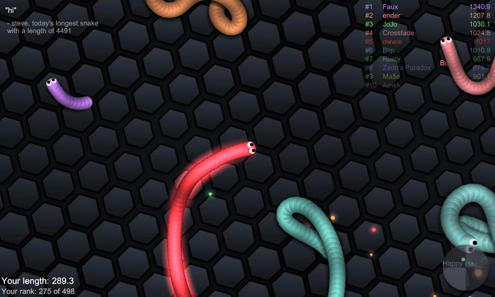 slither.io — Без рекламы и бесконечный рост — скриншот 2