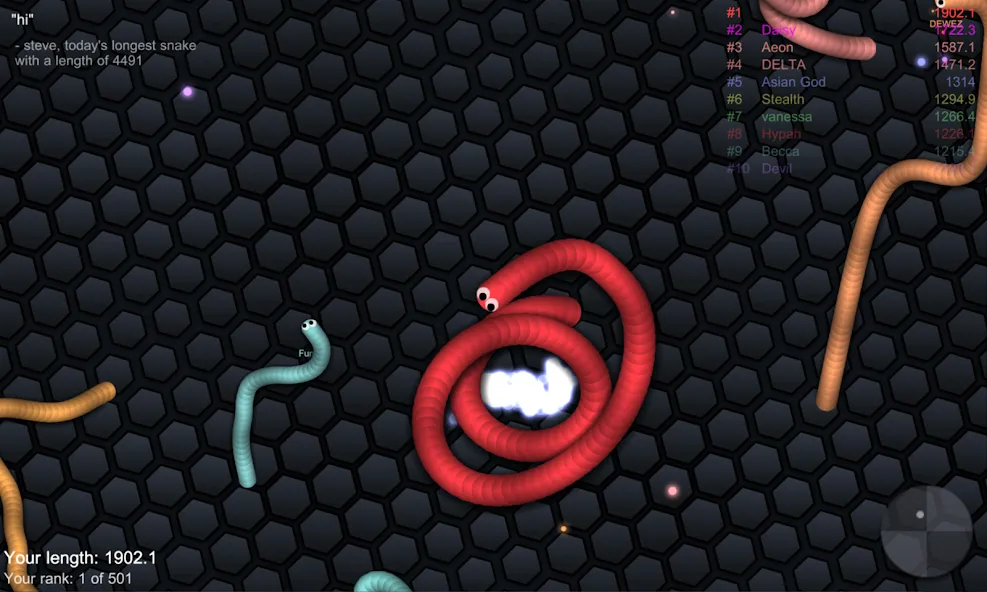 slither.io — Без рекламы и бесконечный рост — скриншот 5