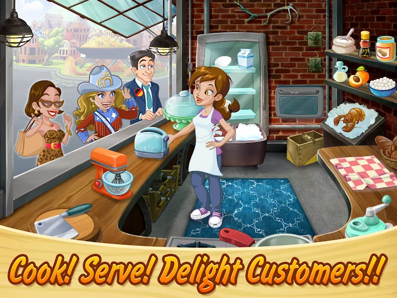 Kitchen Scramble: Cooking Game на Андроид — Мод Безлимитные монеты и все рецепты — скриншот 1
