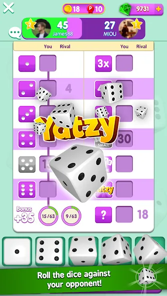 Скачать Yatzy Duels Live Tournaments — Безлимитные кубики и все турниры — скриншот 1
