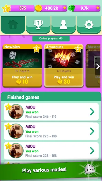 Скачать Yatzy Duels Live Tournaments — Безлимитные кубики и все турниры — скриншот 2