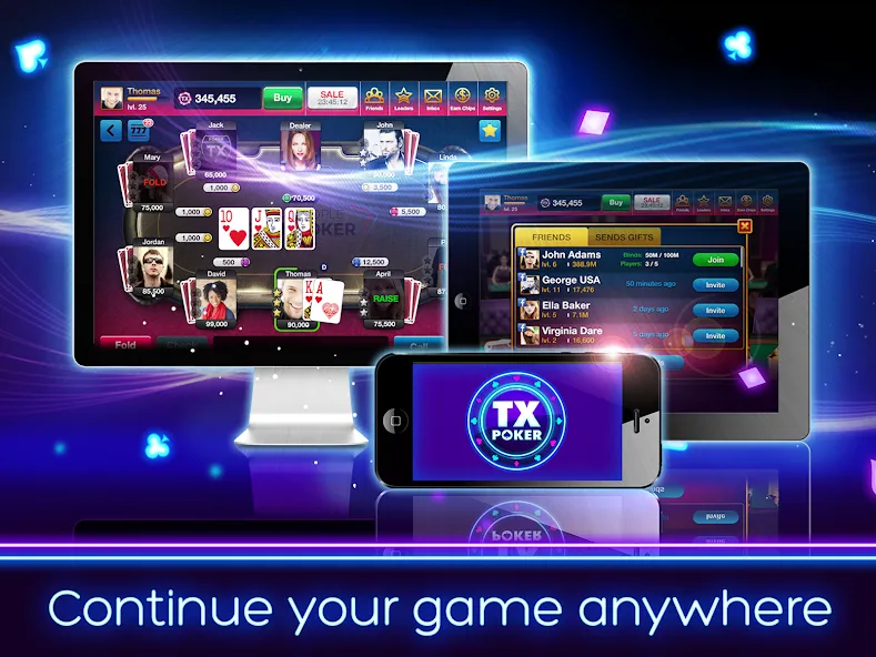 TX Poker - Texas Holdem Poker (Мод Безлимитные фишки и все функции открыты) — скриншот 5
