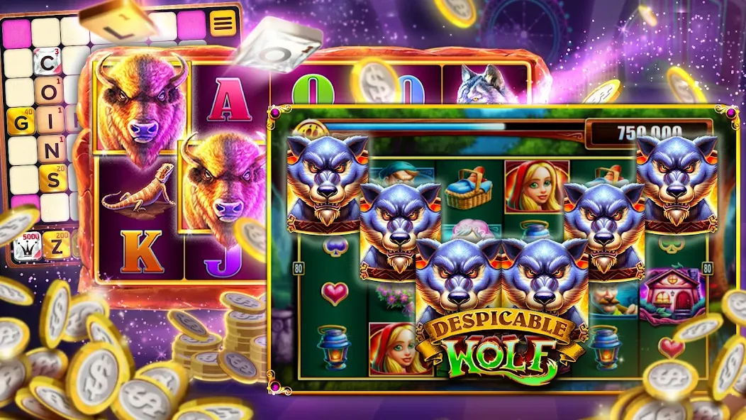 Vegas Downtown Slots & Words (Мод Безлимитные монеты и подсказки) — скриншот 4 Vegas Downtown Slots & Words (Мод Безлимитные монеты и подсказки) — скриншот 4