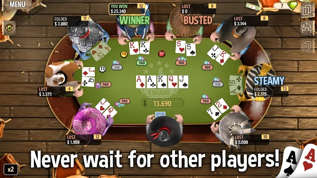 Governor of Poker 2 - Offline на Андроид — Мод Безлимитные деньги и все турниры — скриншот 2 Governor of Poker 2 - Offline на Андроид — Мод Безлимитные деньги и все турниры — скриншот 2