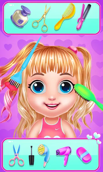 Baby Girl Caring Pinky Style MOD — Открыты все наряды и аксессуары на Андроид — скриншот 3