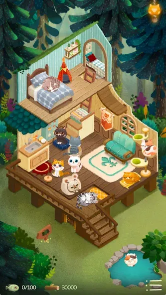 Скачать Secret Cat Forest MOD APK — Много монет и редких котов — скриншот 1