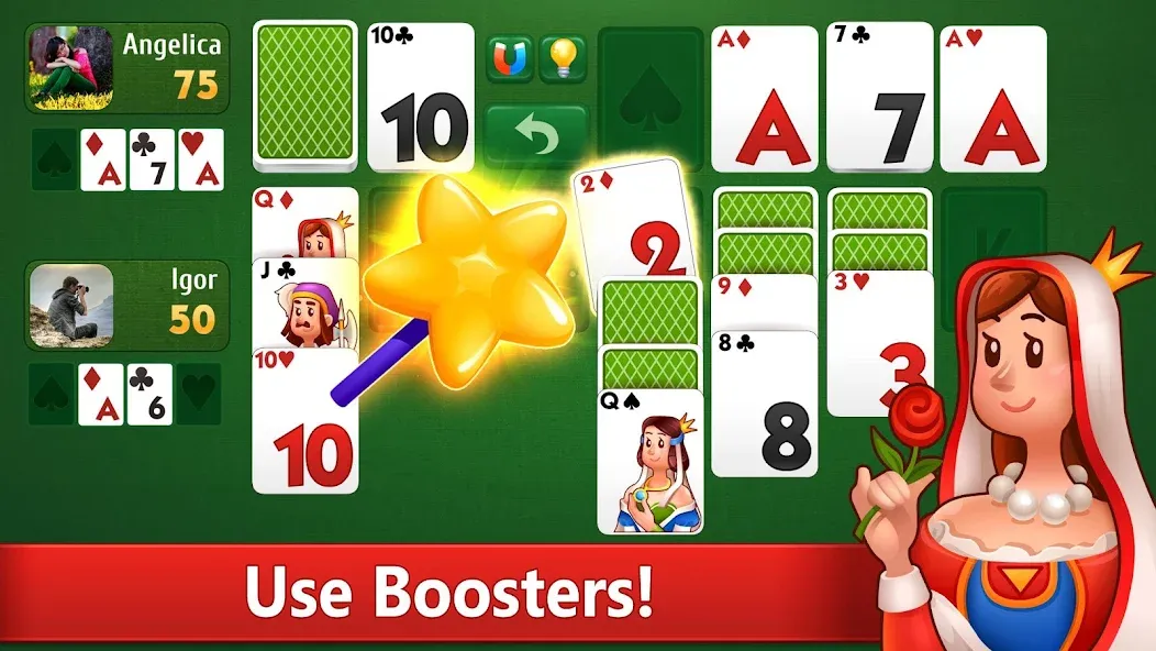 Klondike Solitaire card game MOD APK — Без рекламы и безлимитные подсказки — скриншот 3