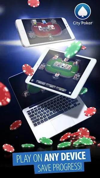 City Poker: Holdem, Omaha MOD APK на Android — Безлимитные фишки и бонусы — скриншот 3