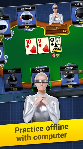 Poker Arena: texas holdem game — Мод: Безлимитные фишки и открыты все столы — скриншот 5