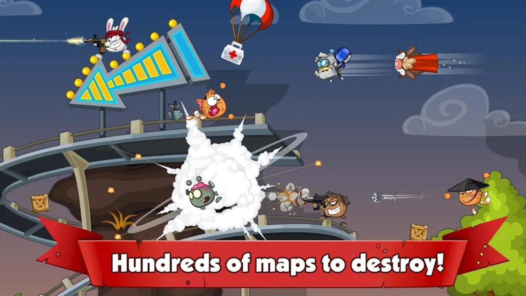 Wormix: PvP Tactical Shooter на Андроид — Мод Безлимитные ресурсы и мощное оружие — скриншот 2 Wormix: PvP Tactical Shooter на Андроид — Мод Безлимитные ресурсы и мощное оружие — скриншот 2