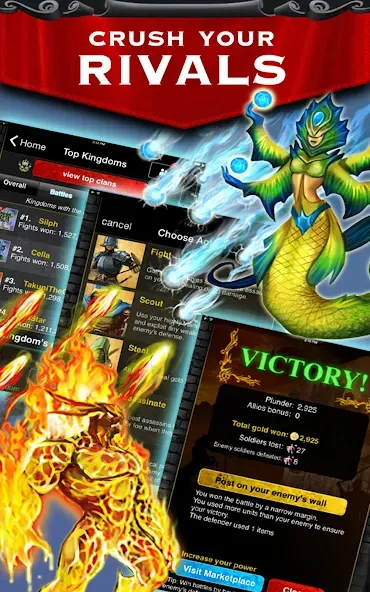 Скачать Kingdoms at War: Hardcore PVP (Мод: Безлимитные ресурсы и усиленная армия) на Андроид — скриншот 3