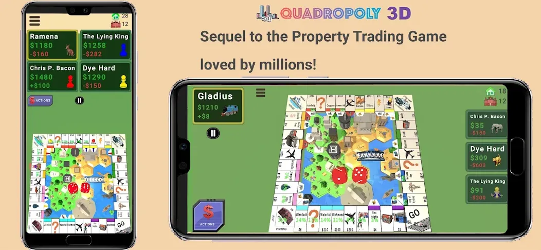 Quadropoly - Monopolist Tycoon MOD APK на Android — Безлимитные деньги и ресурсы — скриншот 1 Quadropoly - Monopolist Tycoon MOD APK на Android — Безлимитные деньги и ресурсы — скриншот 1