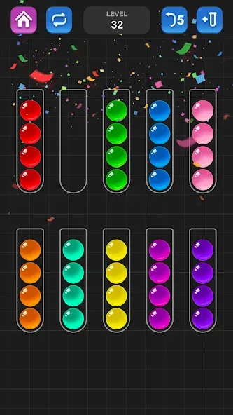 Взломанная Ball Sort Puzzle - Color Game на Андроид — Без рекламы и все уровни открыты — скриншот 5 Взломанная Ball Sort Puzzle - Color Game на Андроид — Без рекламы и все уровни открыты — скриншот 5