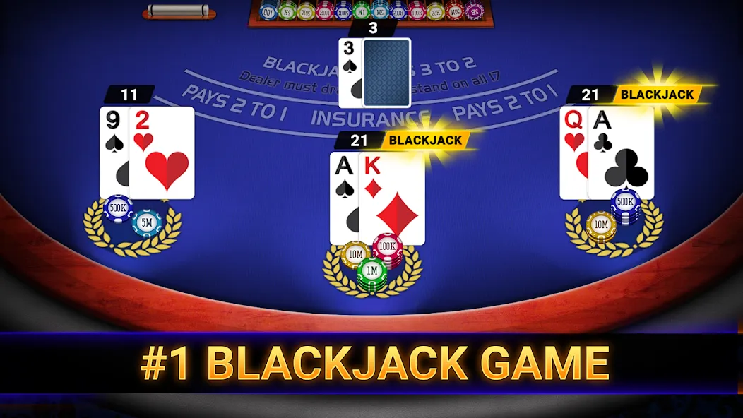 Blackjack 21: online casino — Безлимитные фишки и разблокированы столы — скриншот 1