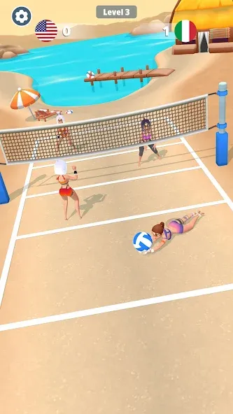 Скачать взлом Beach Volleyball Game на Андроид — Безлимитные монеты и все уровни — скриншот 3