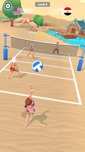 Скачать взлом Beach Volleyball Game на Андроид — Безлимитные монеты и все уровни — скриншот 4