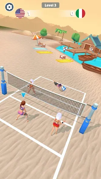 Скачать взлом Beach Volleyball Game на Андроид — Безлимитные монеты и все уровни — скриншот 5