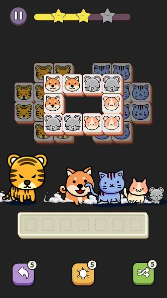 Скачать Match 3 Animal - Zen Puzzle (Мод: Безлимитные подсказки и отмены хода) на Андроид — скриншот 2