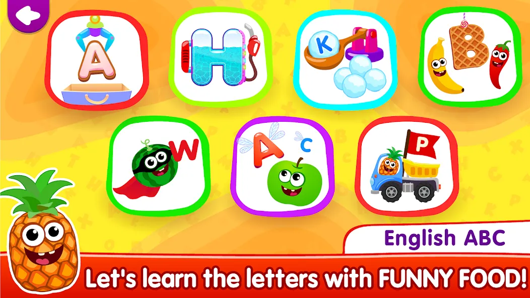 Взломанная ABC kids! Alphabet learning! на Андроид — Все буквы и задания открыты — скриншот 1