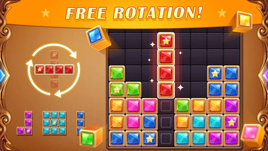 Скачать взлом Block Puzzle: Diamond Star на Андроид — Безлимитные алмазы и все блоки открыты — скриншот 2