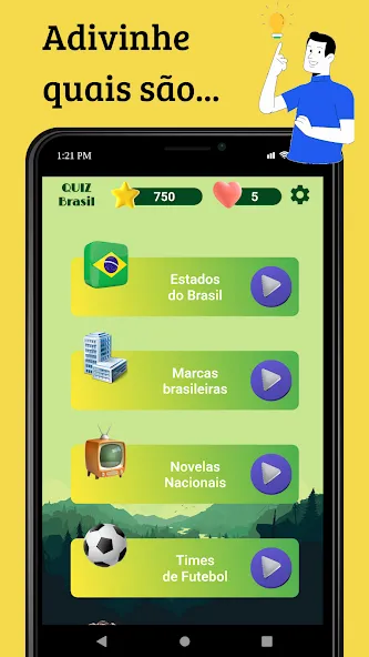 Quiz Brasil на Андроид — Мод Безлимитные подсказки и правильные ответы — скриншот 2 Quiz Brasil на Андроид — Мод Безлимитные подсказки и правильные ответы — скриншот 2