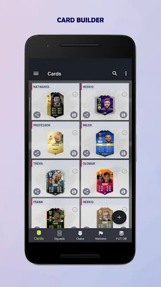 UT Card Builder 24 — Безлимитные монеты и наборы — скриншот 2