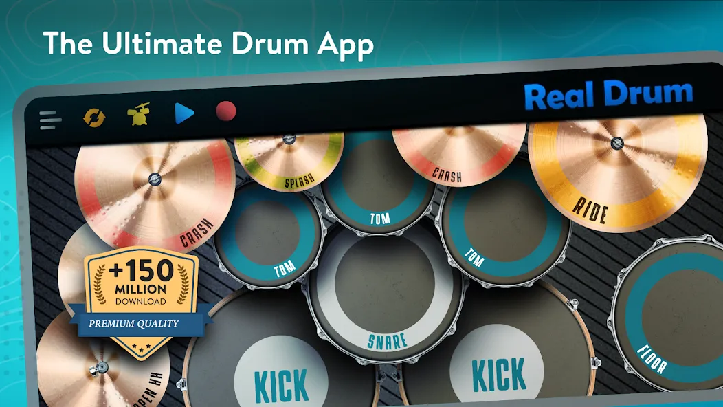 Real Drum: electronic drums (Мод Все треки открыты без рекламы) — скриншот 1