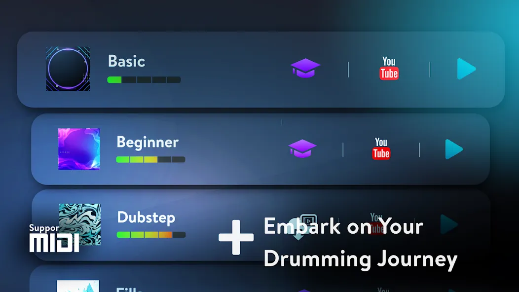 Real Drum: electronic drums (Мод Все треки открыты без рекламы) — скриншот 3