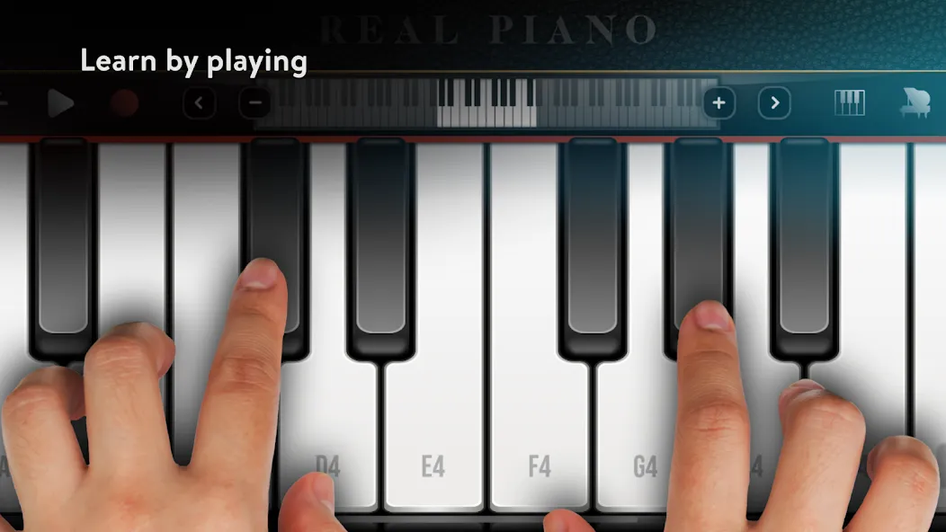 Скачать Real Piano electronic keyboard на Андроид — Реалистичное пианино без ограничений — скриншот 1 Скачать Real Piano electronic keyboard на Андроид — Реалистичное пианино без ограничений — скриншот 1