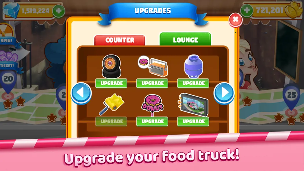 Скачать Boston Donut Truck: Food Game (Мод: Безлимитные деньги и ресурсы) на Андроид — скриншот 3