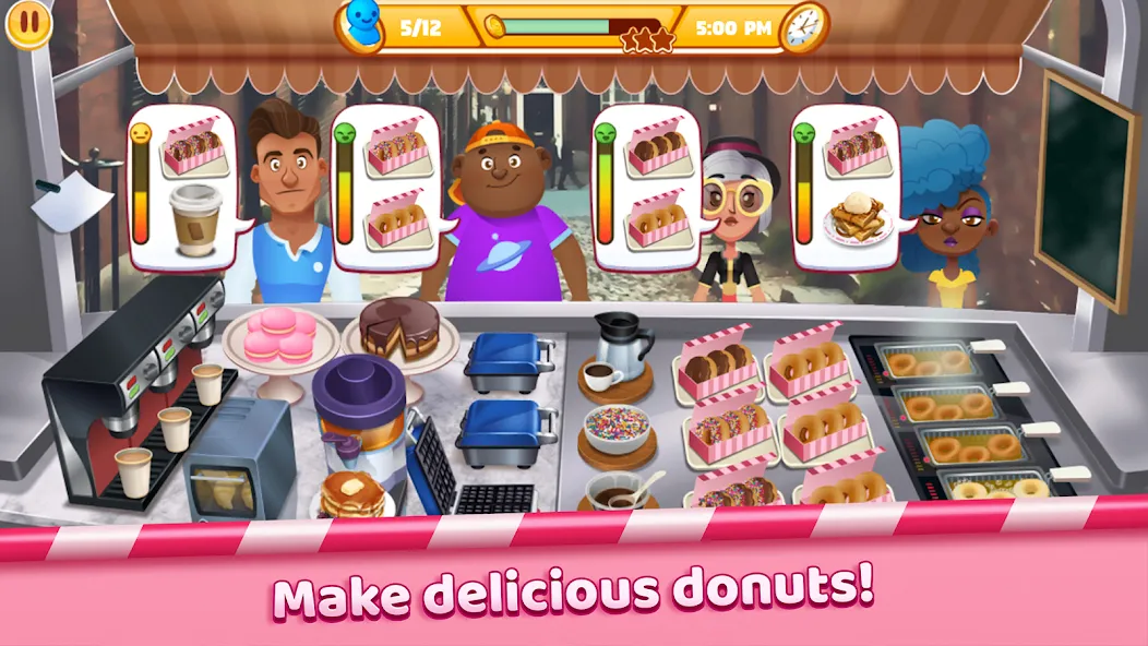 Скачать Boston Donut Truck: Food Game (Мод: Безлимитные деньги и ресурсы) на Андроид — скриншот 5