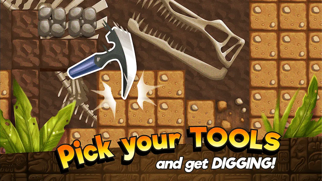 Скачать Dino Quest: Dig Dinosaur Game — Модификация Безлимитные деньги и подсказки — скриншот 2