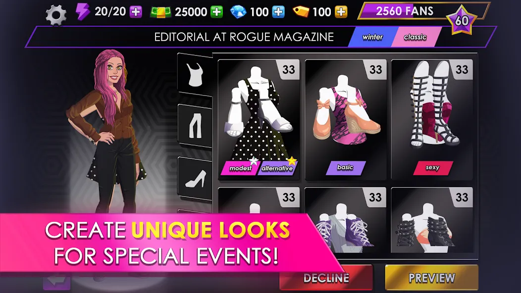 Скачать Fashion Fever: Dress Up Game — Последняя версия (Безлимитные деньги и наряды) — скриншот 2