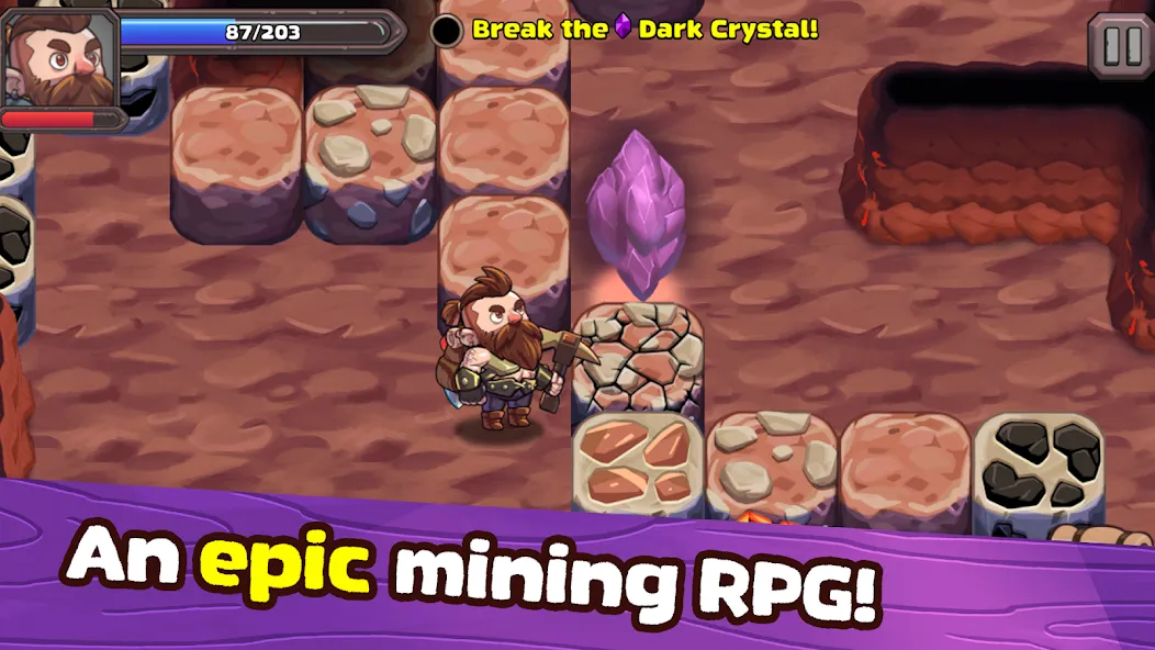 Скачать Mine Quest 2: RPG Mining Game — Последняя версия (Безлимитные деньги и ресурсы) — скриншот 1