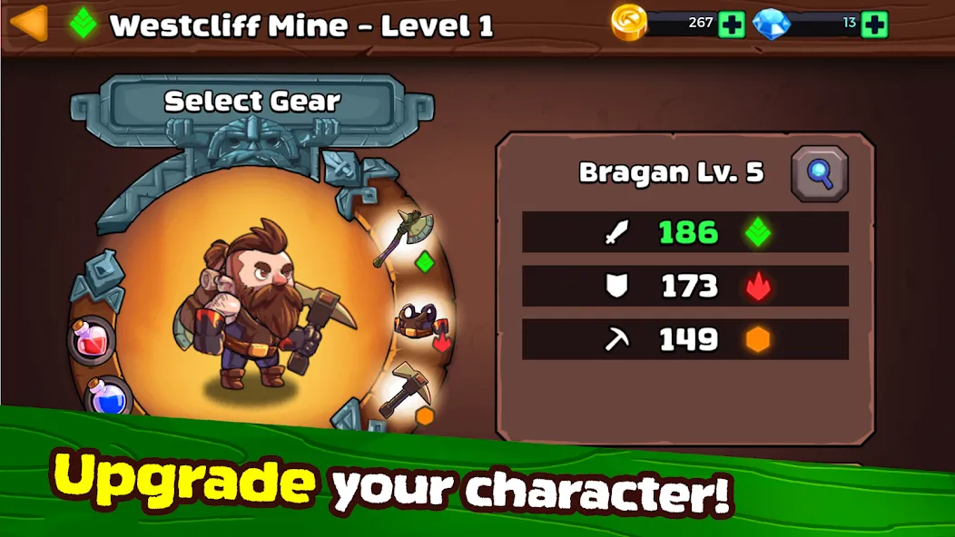Скачать Mine Quest 2: RPG Mining Game — Последняя версия (Безлимитные деньги и ресурсы) — скриншот 3
